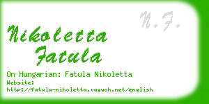 nikoletta fatula business card